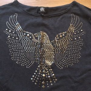 Rock & Republic 3/4 sleeve lightweight sweatshirt.